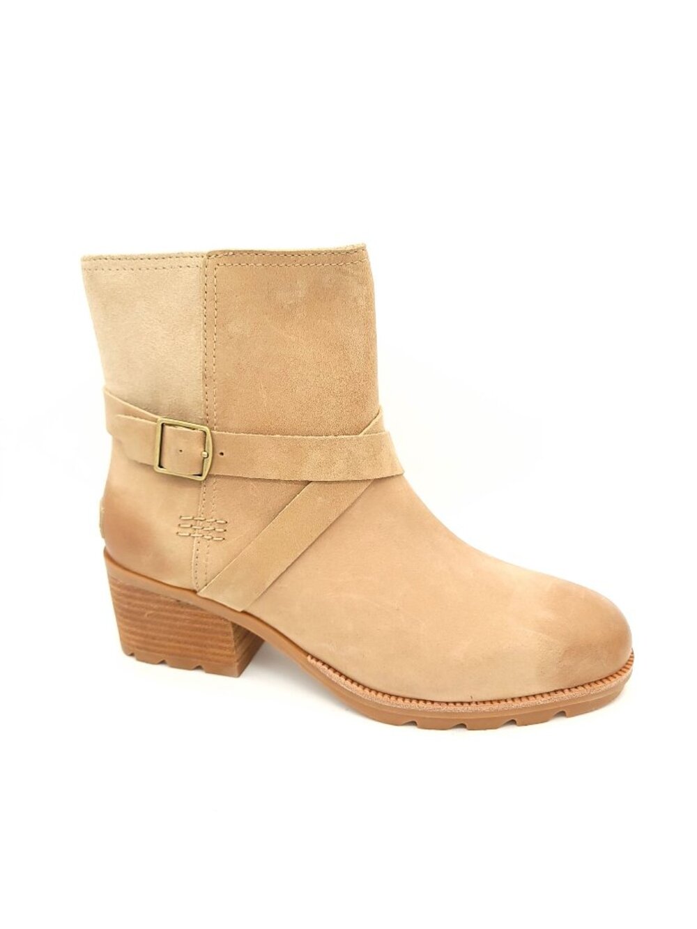 NEW Sorel Cate Buckle Boots Tan Leather Neutral Outdoors Gorpcore Womens 7